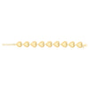 Sterling Silver Yellow Gold Plated Puffed Hearts Bracelet, view 2