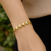 Sterling Silver Yellow Gold Plated Puffed Hearts Bracelet, view 4