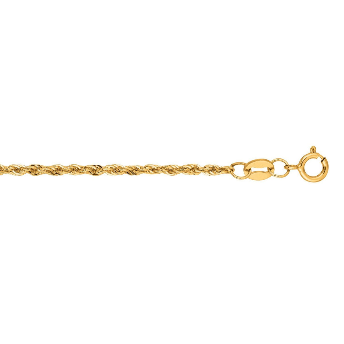 Lite Rope Chain Bracelet in 14K Yellow Gold (1.50 mm), view 2