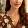 14K Yellow Gold Disc Initial N Pendant