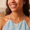 14K Yellow Gold Disc Initial N Pendant