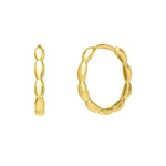 Medium Rice Hoop Earrings in 14K Yellow Gold