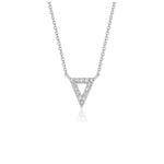 Diamond Inverted Triangle Pendant in 14K White Gold