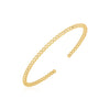 14K Yellow Gold High Polish Bead Cuff Bangle (3.00 mm)