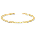 14K Yellow Gold High Polish Bead Cuff Bangle (3.00 mm), view 2