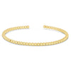 14K Yellow Gold High Polish Bead Cuff Bangle (3.00 mm), view 2