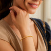14K Yellow Gold High Polish Bead Cuff Bangle (3.00 mm), view 3