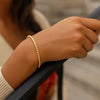 14K Yellow Gold High Polish Bead Cuff Bangle (3.00 mm), view 5
