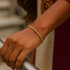 14K Yellow Gold High Polish Bead Cuff Bangle (3.00 mm), view 6