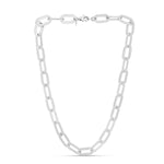Sterling Silver Rhodium Plated Italian Link Paperclip Bracelet (10.30 mm), view 2