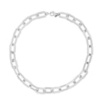 Sterling Silver Rhodium Plated Italian Link Paperclip Bracelet (10.30 mm), view 3