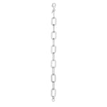 Sterling Silver Rhodium Plated Italian Link Paperclip Bracelet (10.30 mm), view 4
