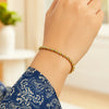 Two Tone Beaded Chain Bracelet in 14K Gold (4.00 mm), view 2