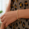 Two Tone Beaded Chain Bracelet in 14K Gold (4.00 mm), view 3