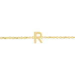 14K Yellow Gold Mini Initial R Bracelet, view 3