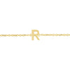 14K Yellow Gold Mini Initial R Bracelet, view 3