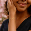 14K Yellow Gold Mini Initial R Bracelet, view 5