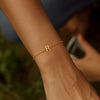 14K Yellow Gold Mini Initial R Bracelet, view 6
