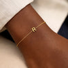 14K Yellow Gold Mini Initial R Bracelet, view 7