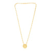 14k Yellow Gold High Polish Circle Disc Paperclip Link Necklace