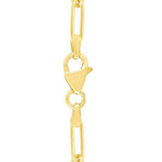 14K Yellow Gold High Polish Circle Disc Paperclip Link Necklace, view 3