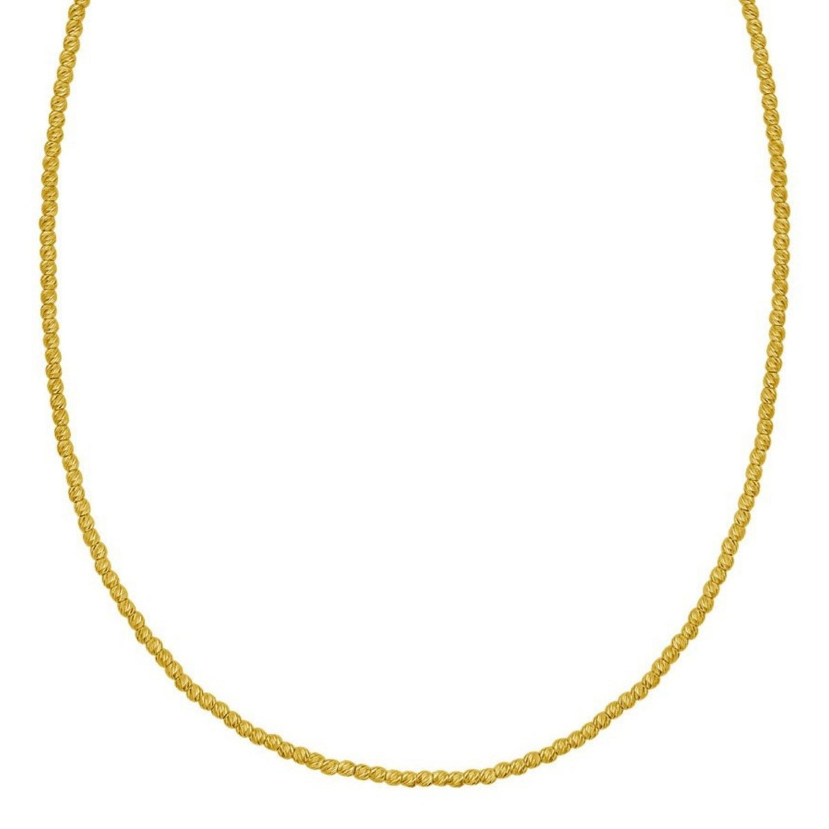14K Yellow Gold Bead Chain Necklace (2.30 mm), view 2