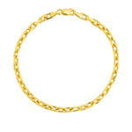 14K Yellow Gold French Cable Chain Bracelet (3.60 mm), view 2
