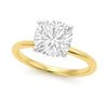 5 Carat Cushion Lab Grown IGI G/VS1 Diamond Solitaire Ring in 14K Yellow Gold