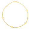 Stationed Cross Anklet in 14K Yellow Gold (1.00 mm), view 2