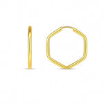 14K Yellow Gold Endless Hexagon Hoop Earrings