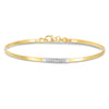 14K Yellow Gold Omega Diamond Bar Bracelet, view 2