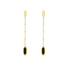 14K Yellow Gold Hexagon Onyx Drop Earrings