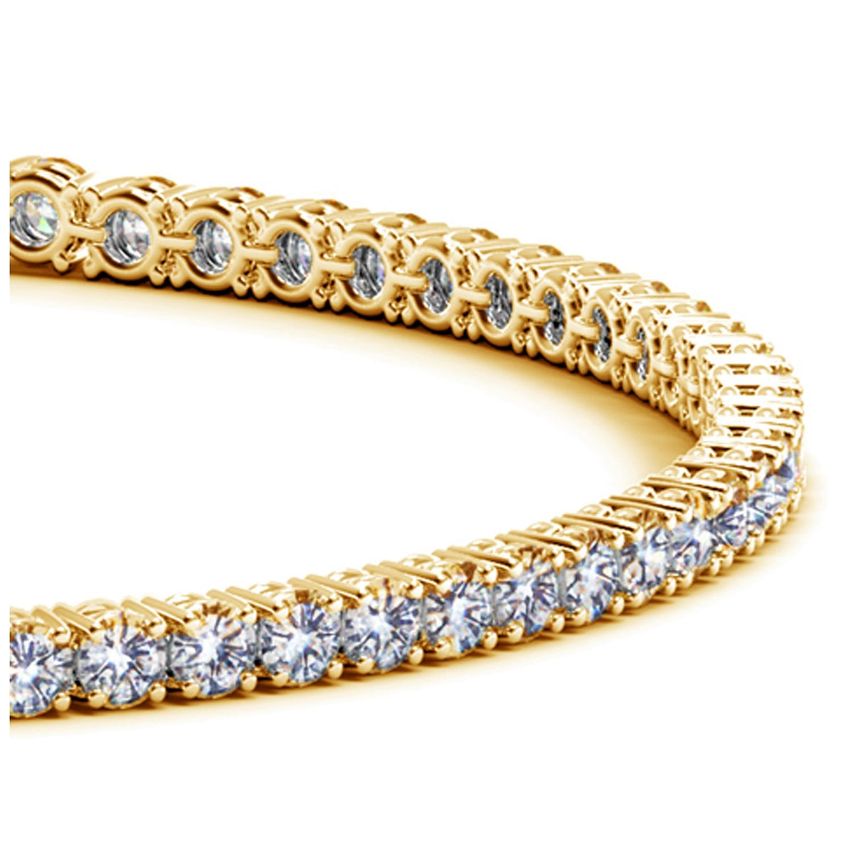 Lab Grown Round Diamond Tennis Bracelet in 14K Yellow Gold (3 cctw F/G VS2/SI1), view 2