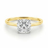 2 Carat Cushion Lab Grown IGI G/VS1 Diamond Solitaire Ring in 14K Yellow Gold