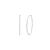 Rhodium Plated Endless Hoop Earrings in Sterling Silver