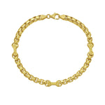 14K Yellow Gold Round Box Hardware Bracelet, view 2