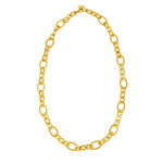 Large Flat Oval Link Necklace in 14K Yellow Gold (7.90 mm), view 2