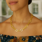Large Flat Oval Link Necklace in 14K Yellow Gold (7.90 mm), view 3