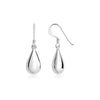 Sterling Silver Polished Puffed Teardrop Dangle Earrings