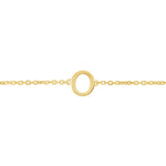 14K Yellow Gold Mini Initial O Bracelet, view 3