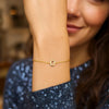 14K Yellow Gold Mini Initial O Bracelet, view 4
