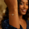 14K Yellow Gold Mini Initial O Bracelet, view 5