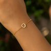 14K Yellow Gold Mini Initial O Bracelet, view 7