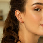 Classic Round Stud Earrings in 14K Rose Gold (7.00 mm), view 5