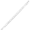 Sterling Silver Rhodium Plated Italian Oval Link Bracelet (8.70 mm)