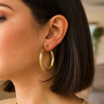 14K Yellow Gold Full Twist Large Hoops Earrings, view 5