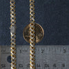 14k Yellow Gold White Pave High Polish Modern Lite Miami Cuban Chain (6.50 mm)