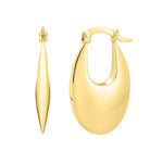 Creole Oval Hoop Earrings in 14K Yellow Gold, view 2
