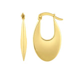 Creole Oval Hoop Earrings in 14K Yellow Gold, view 3