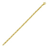 14K Yellow Gold Rectangular Railroad Link Bracelet (7.00 mm)